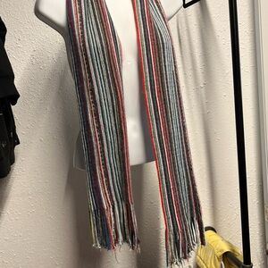 Vibrant Striped Fringe Scarf
